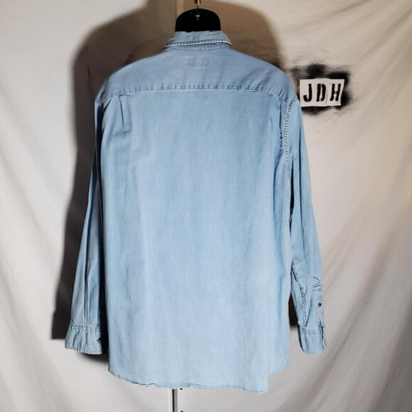 Wrangler Denim Mens Stretch Button Front Shirt Sz XL - Picture 5 of 16